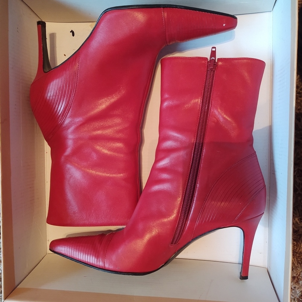 Red Leather Boots